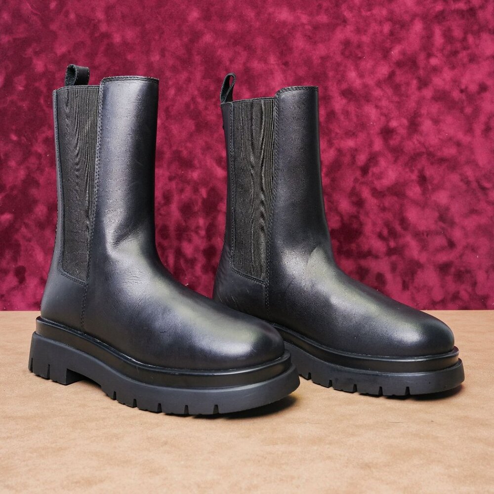 Aldo Women Retro Chunky Platform Festival Black Chelsea Boots 10US EUR41